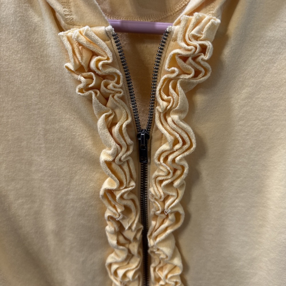 Neimann Marcus Yellow Track Suit Straight Leg, Full Zip Hooded Jacket Size Small - Picture 3 of 16